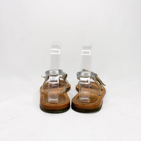 MANOLO BLAHNIK Silver Strap Leather Sandals - Picture 6 of 7